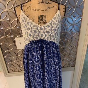 Altar’d State- Blue Maxi Dress with lace